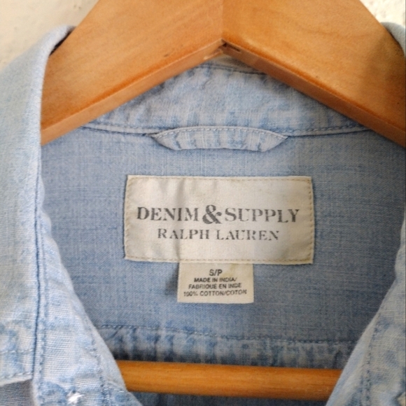 Denim & Supply Ralph Lauren Distressed American Flag Button Down Shirt - Picture 6 of 10